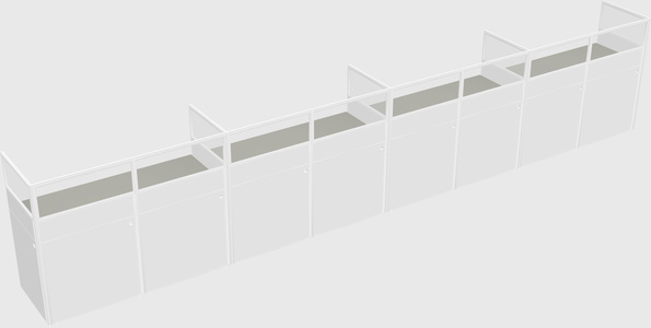 Shared rectangular cubicle