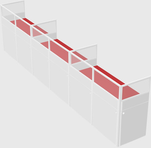 Shared rectangular cubicle