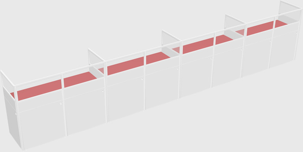 Shared rectangular cubicle