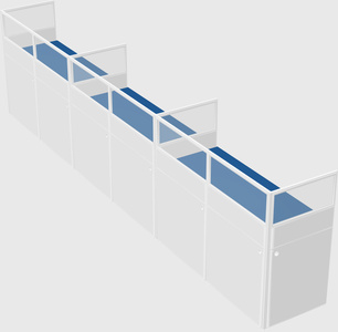 Shared rectangular cubicle
