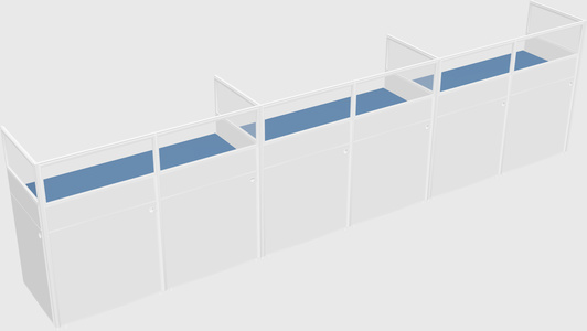 Shared rectangular cubicle