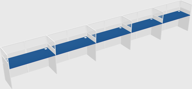 Shared rectangular cubicle