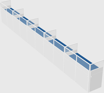 Shared rectangular cubicle