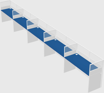 Shared rectangular cubicle