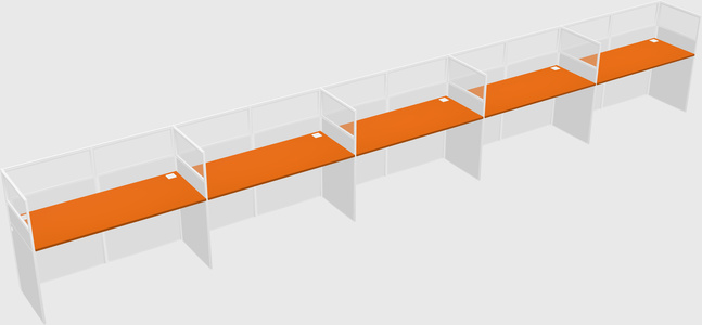 Shared rectangular cubicle