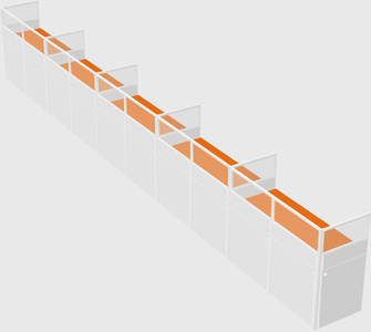 Shared rectangular cubicle