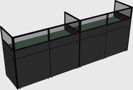 Shared rectangular cubicle