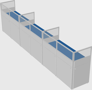 Shared rectangular cubicle