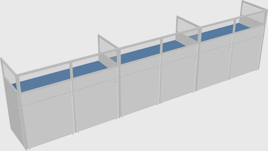 Shared rectangular cubicle