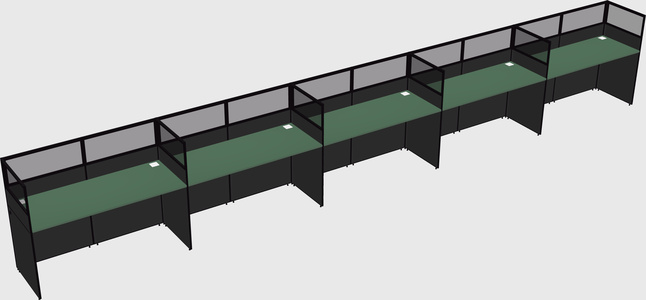 Shared rectangular cubicle