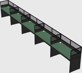 Shared rectangular cubicle