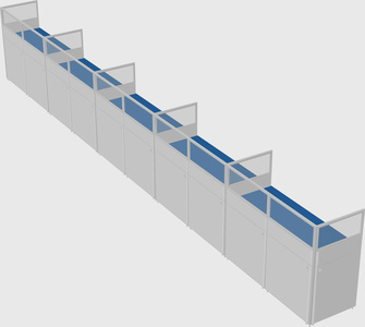 Shared rectangular cubicle