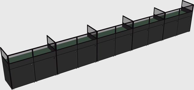 Shared rectangular cubicle