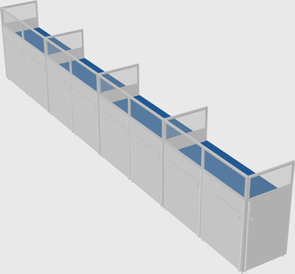 Shared rectangular cubicle