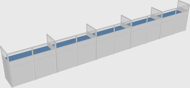 Shared rectangular cubicle