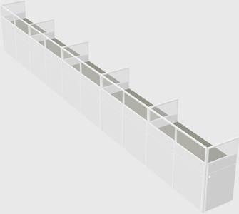 Shared rectangular cubicle