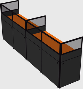 Shared rectangular cubicle