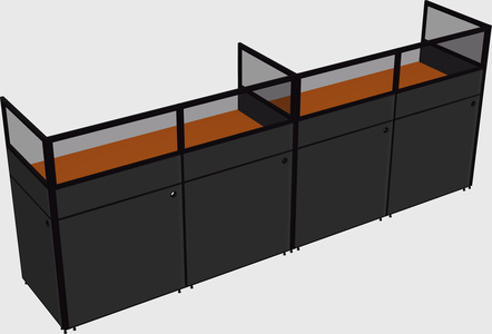 Shared rectangular cubicle