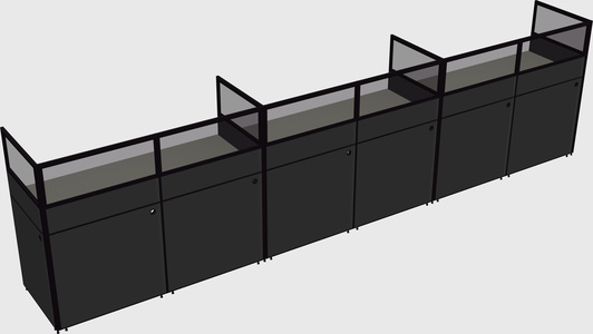 Shared rectangular cubicle
