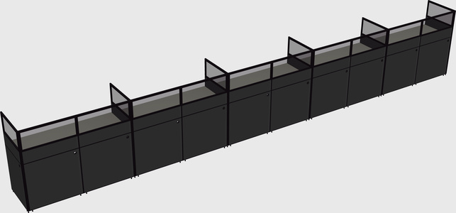 Shared rectangular cubicle