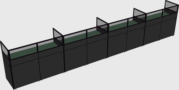 Shared rectangular cubicle
