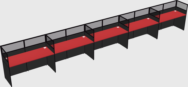 Shared rectangular cubicle