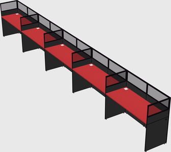 Shared rectangular cubicle