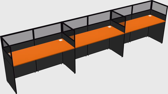 Shared rectangular cubicle