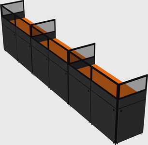 Shared rectangular cubicle