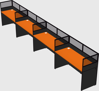 Shared rectangular cubicle