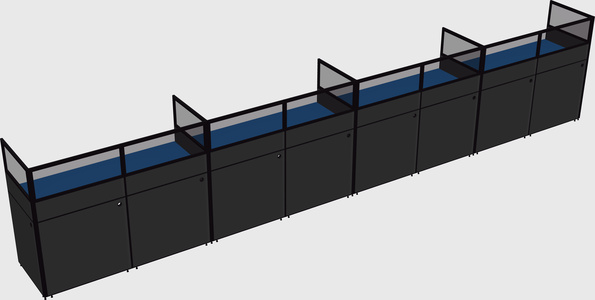 Shared rectangular cubicle