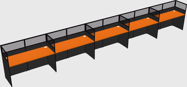 Shared rectangular cubicle