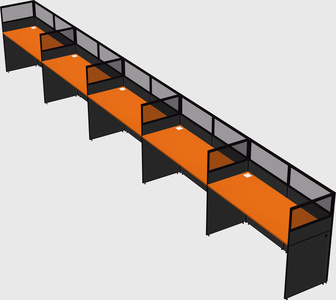 Shared rectangular cubicle