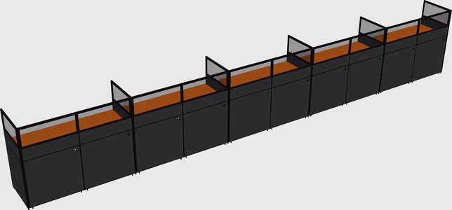 Shared rectangular cubicle