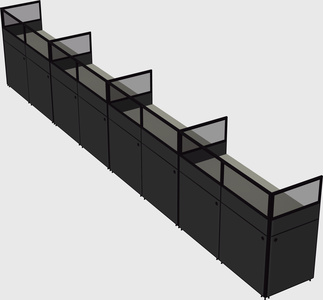 Shared rectangular cubicle