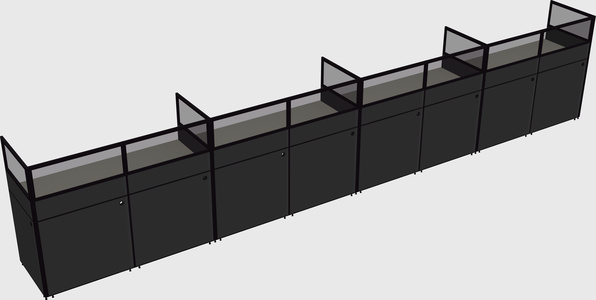 Shared rectangular cubicle