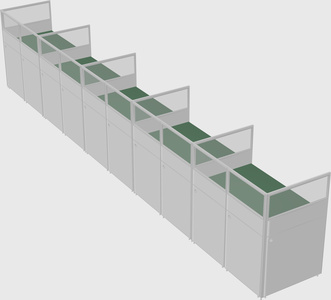 Shared rectangular cubicle