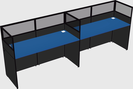 Shared rectangular cubicle