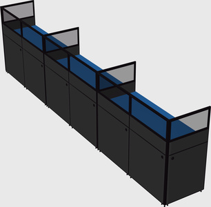 Shared rectangular cubicle