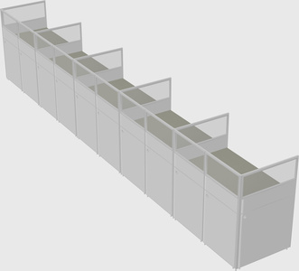 Shared rectangular cubicle