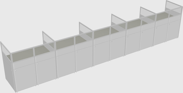 Shared rectangular cubicle