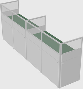 Shared rectangular cubicle