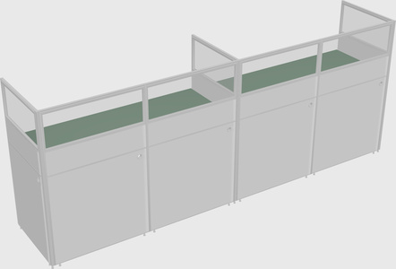 Shared rectangular cubicle