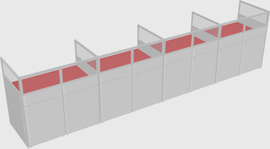 Shared rectangular cubicle