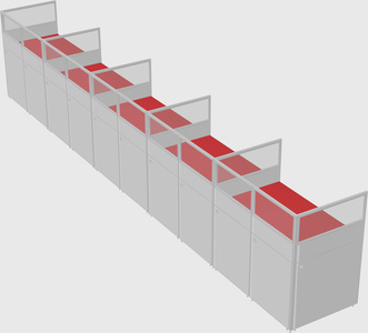 Shared rectangular cubicle