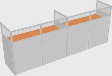 Shared rectangular cubicle