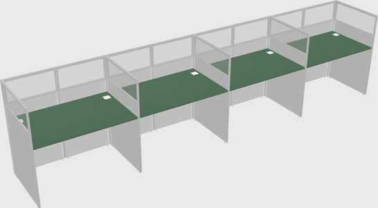 Shared rectangular cubicle