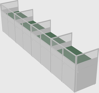 Shared rectangular cubicle