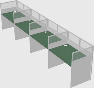 Shared rectangular cubicle