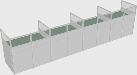 Shared rectangular cubicle